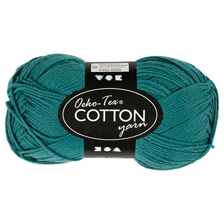 Creativ Company cotton yarn, petrol, 50g, 170m