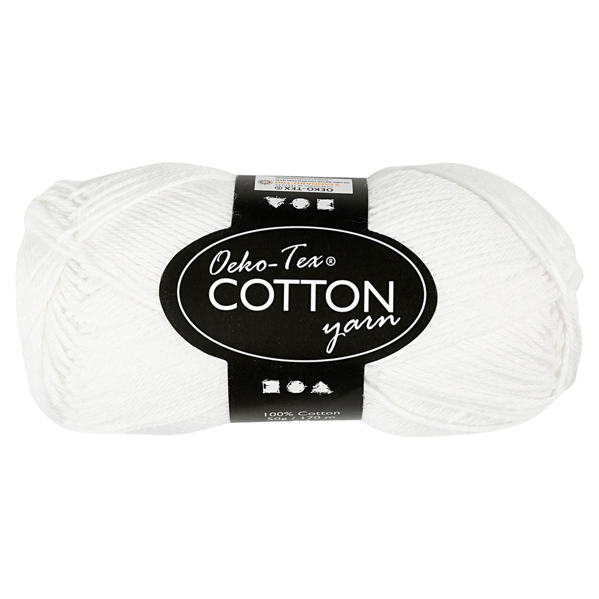 Creativ Company Cotton Garen, White, 50gr, 170m