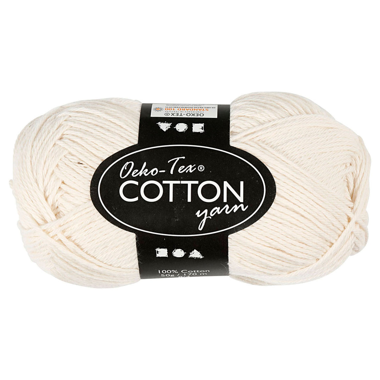 Cotton yarn, off-white, 50gr, 170m