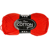 Cotton yarn, red, 50gr, 170m