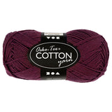 Fil de coton, prune, 50gr, 170m