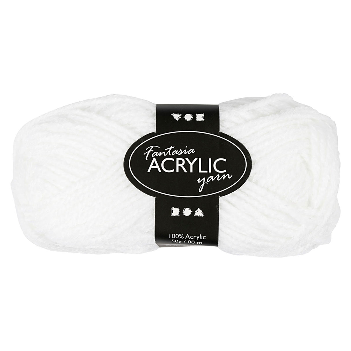 Creativ Company Acrylic Yarn, White, 50gr, 80m