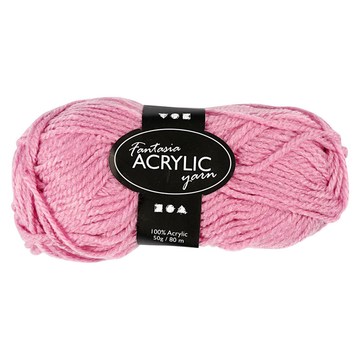 Akryl garn, rosa, 50gr, 80m