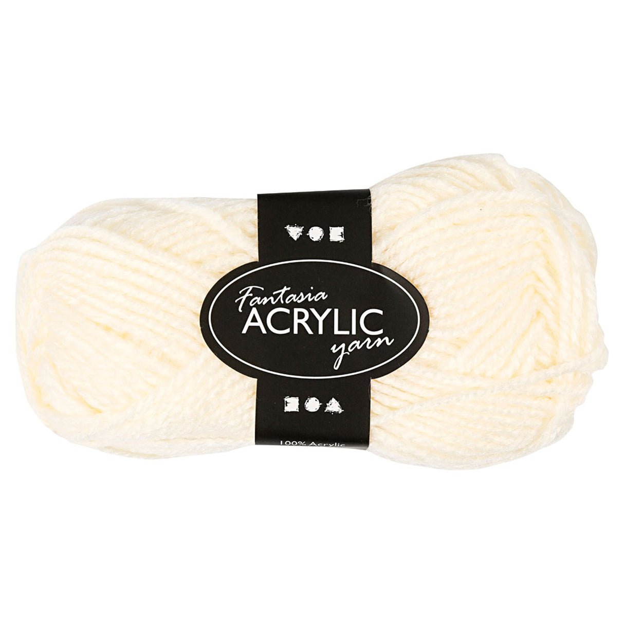 Akrylgarn, off-white, 50gr, 80 m