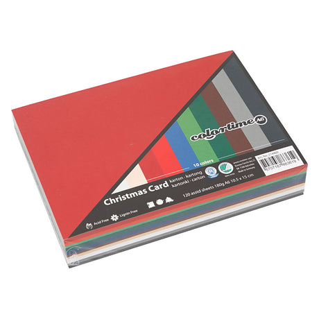 Colortime https: www.cchobby.nl christmas-cardboard-a6-sheet-105x148-mm-180-gr-diverse-colours-120-div-vellen-1-doos