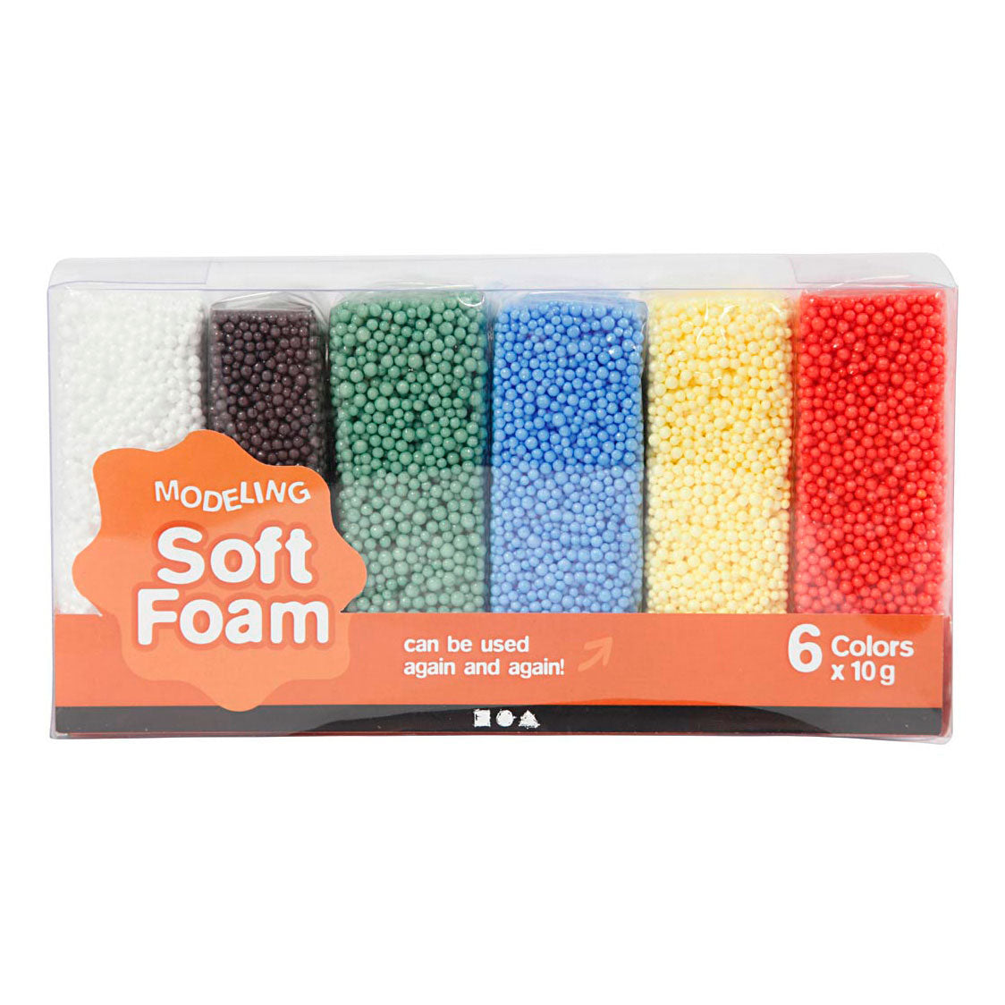 Soft foam clay standard colors, 6x10gr.