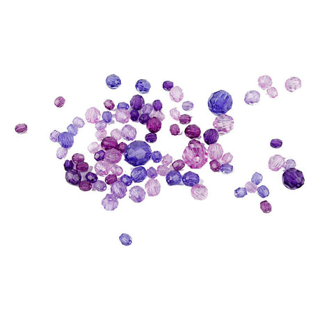 Creativ firmos briaunuotų karoliukų mišinys violetinis, 45 gramai