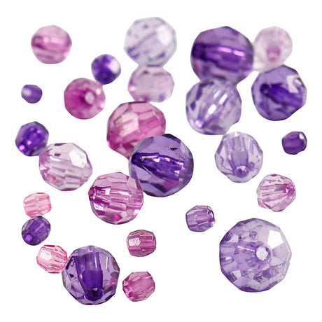 Creativ firmos briaunuotų karoliukų mišinys violetinis, 45 gramai