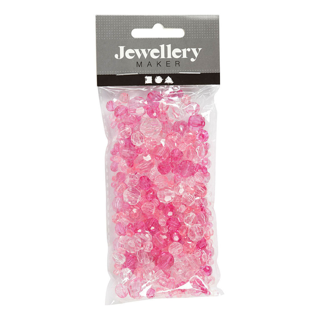 Creativ Company facet perler blandes lyserød, 45 gram