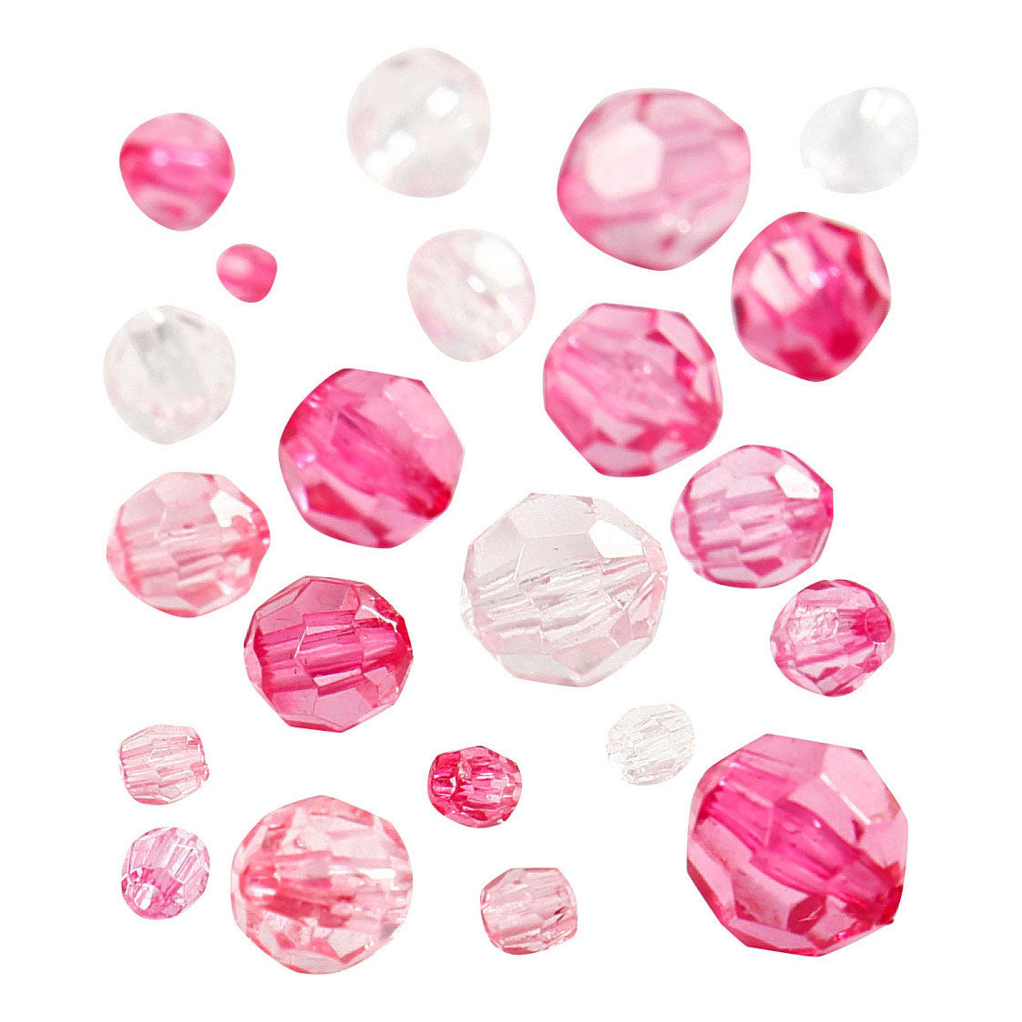 Creativ Company Facet Beads Mix Pink, 45 gramů