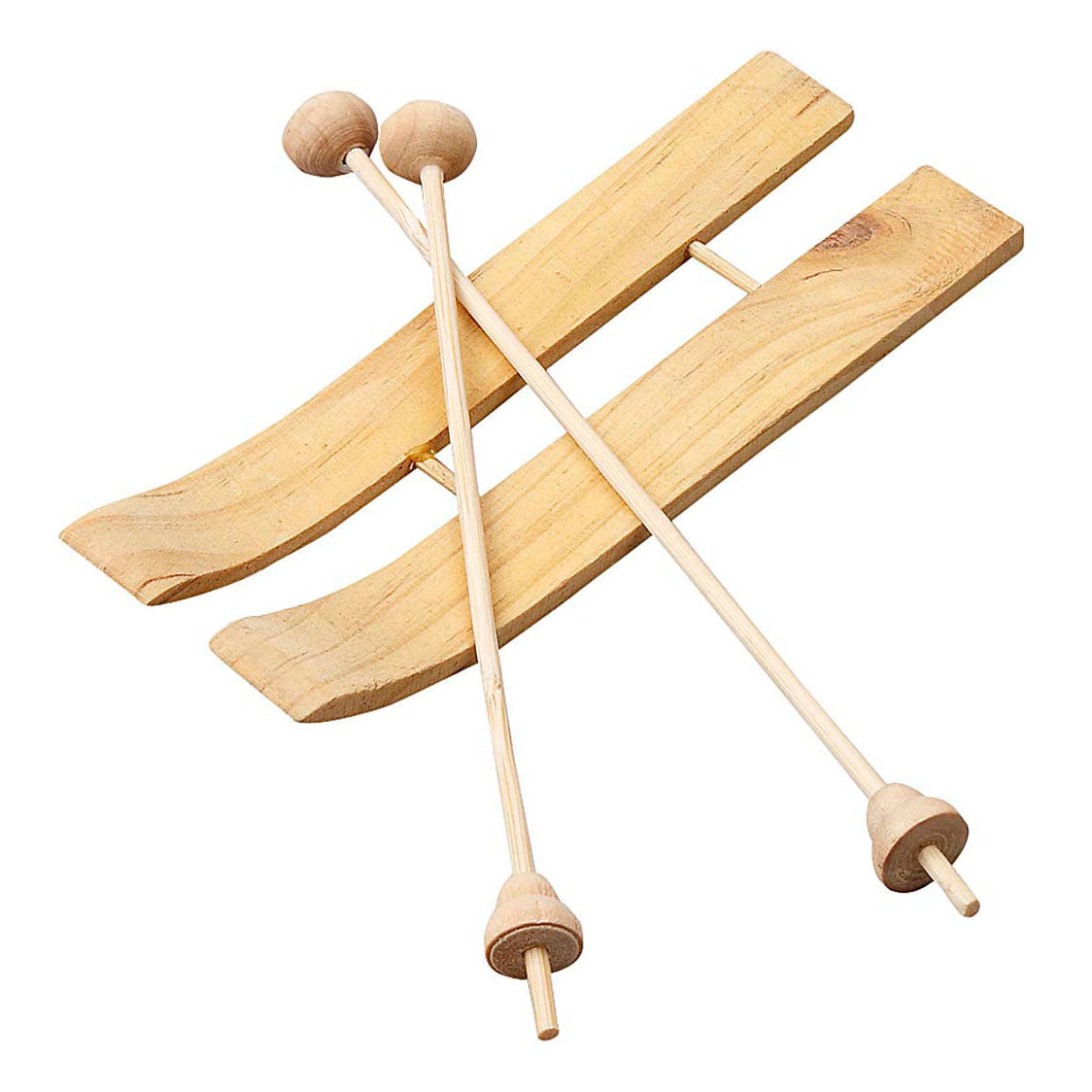 Creativ Company Houten Mini Ski met Stokken, 3 Paar