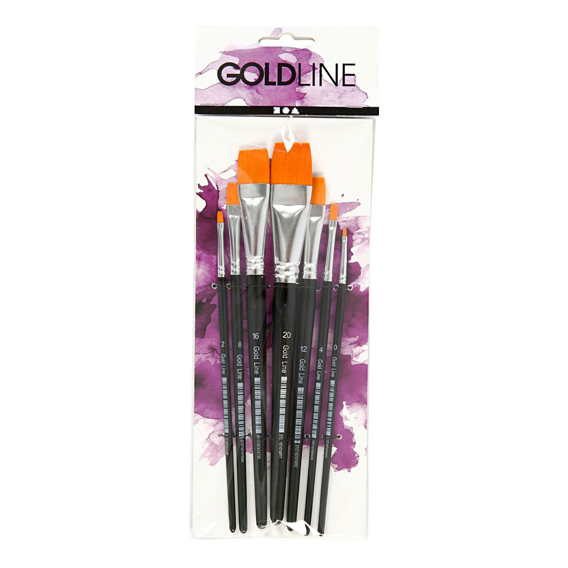 Creativ Company Gold Line Brush Flat, 7st.