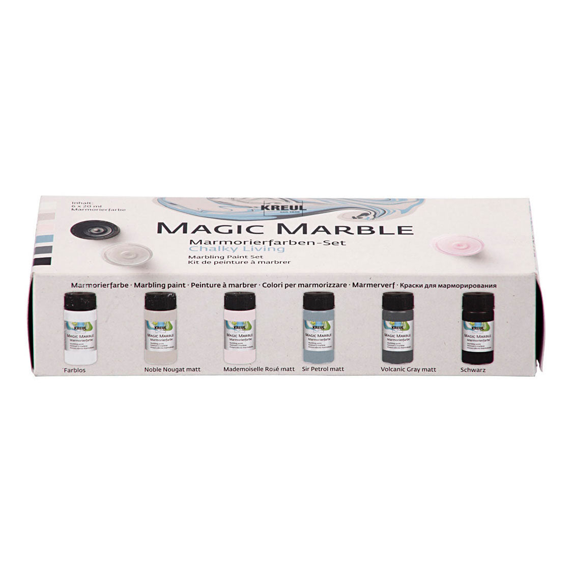 Creative Company Marble Paint Pastell Colors, 6x20 ml