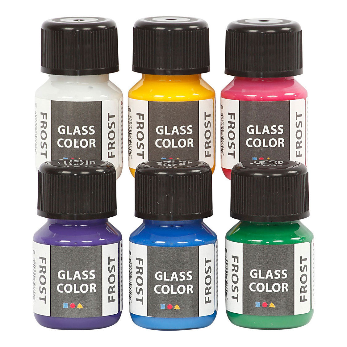 Creativ Company Couleur en verre de givre couleur de peinture en verre, 6x30 ml