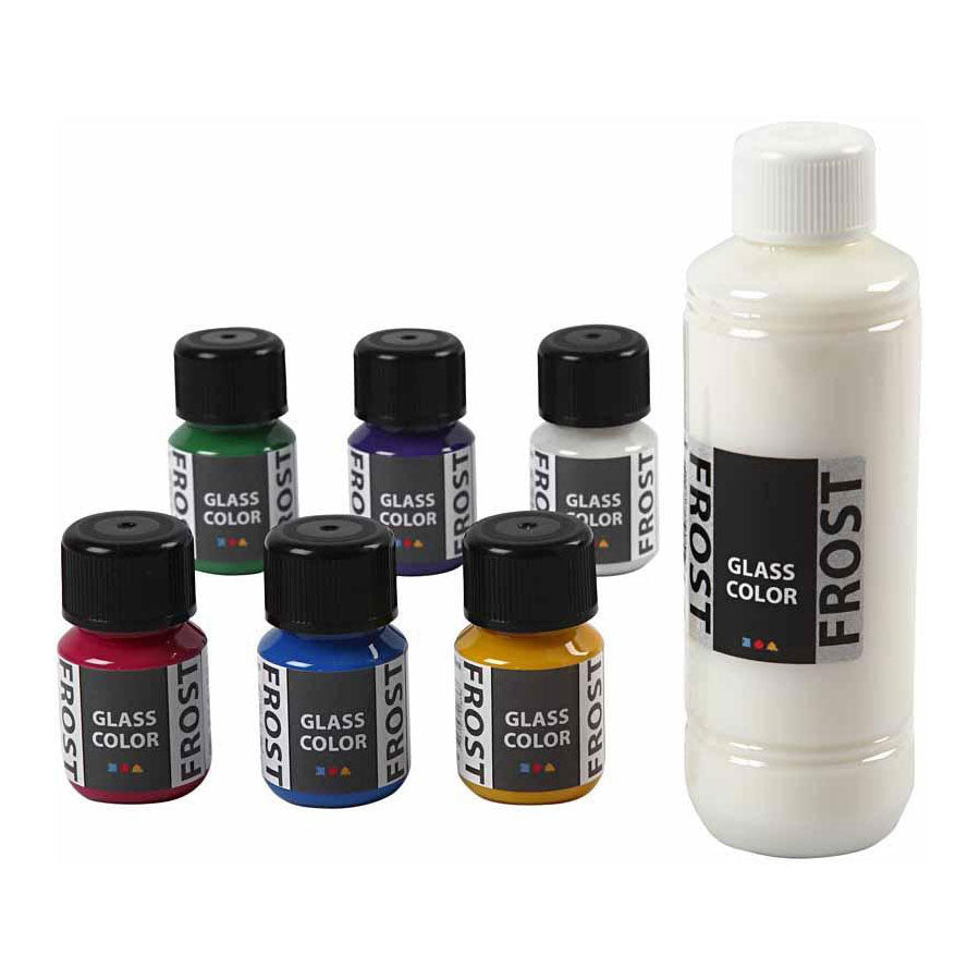 Creativ Company Glass Color Frost Glasverf Kleur, 6x30ml