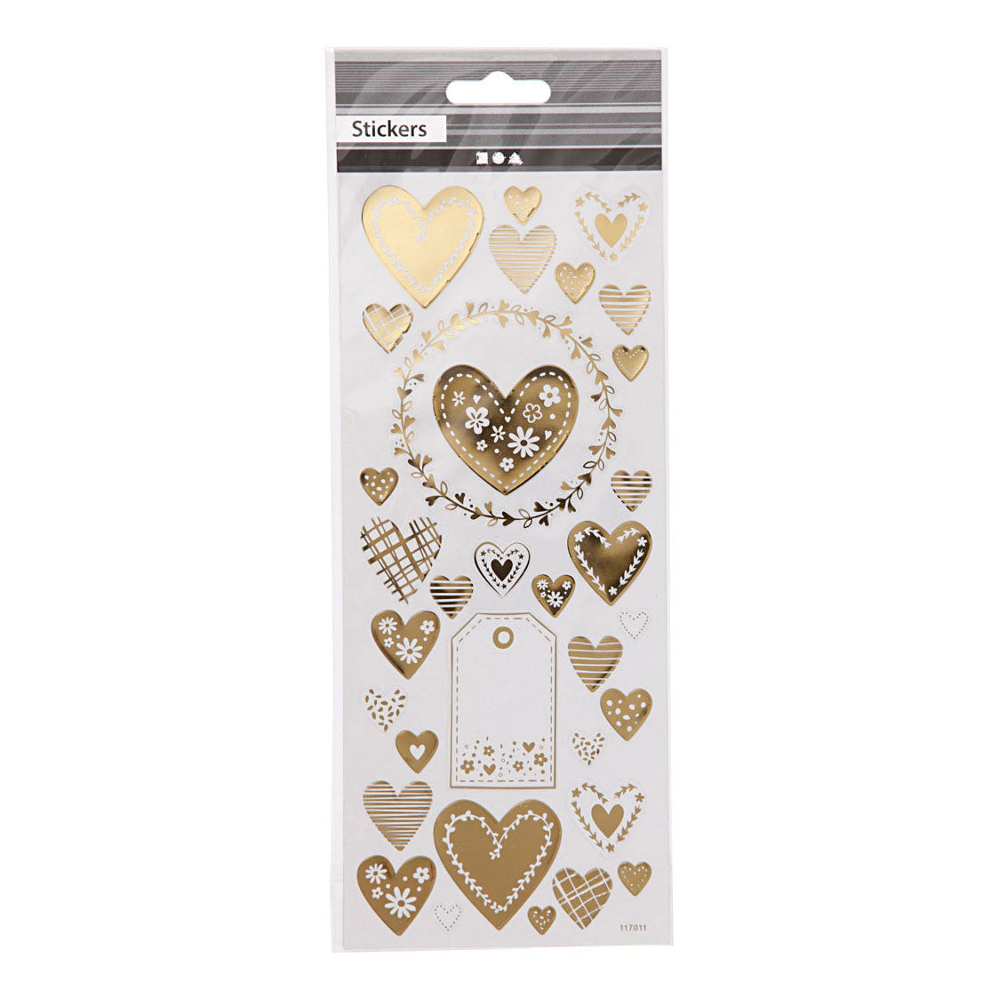 Creativ Company Sticker Gold Hearts, 1 Vel