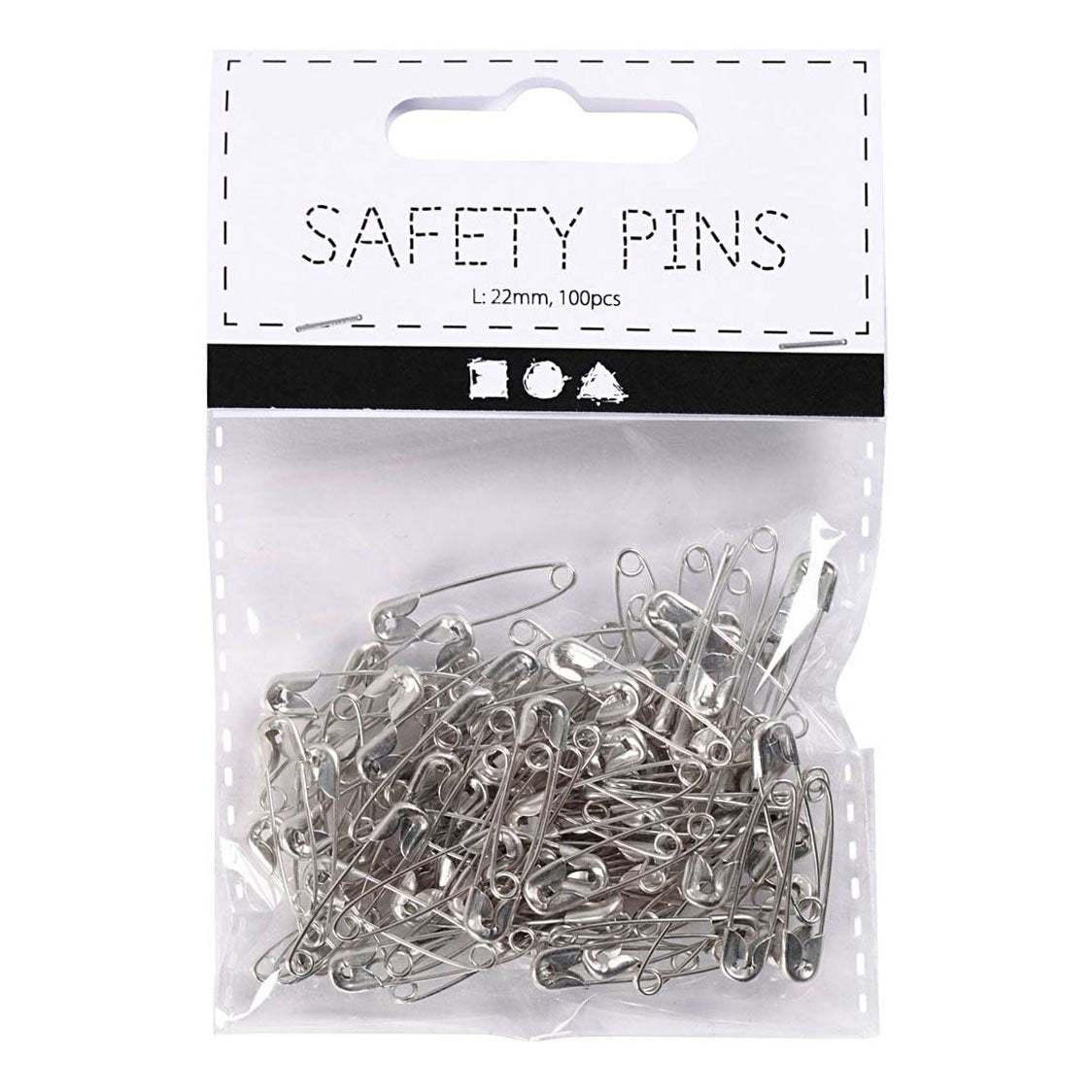 Creativ Company Safety Pins Silver, 100.