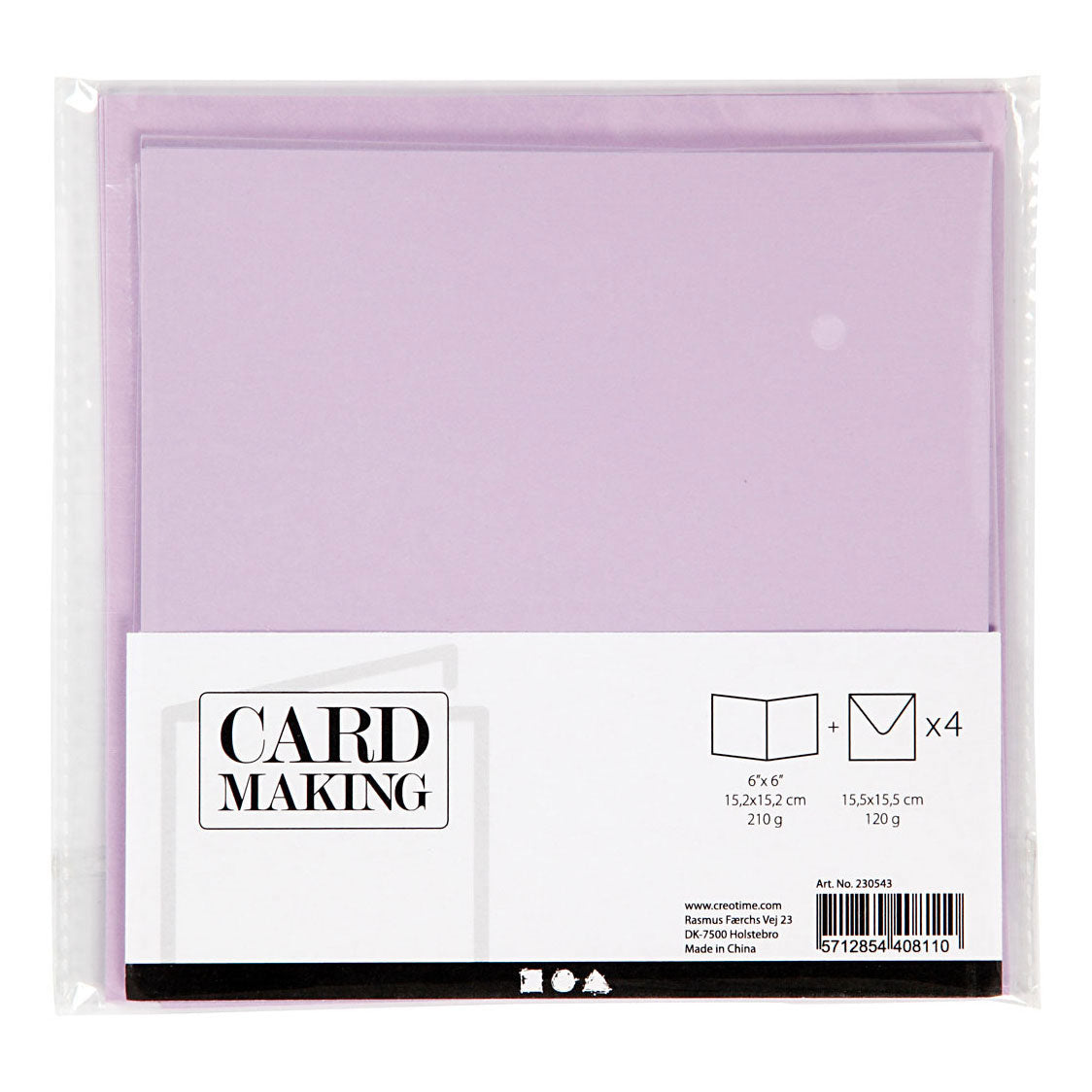 Creitiv Company Cards and Convolles Light Purple, 4st.