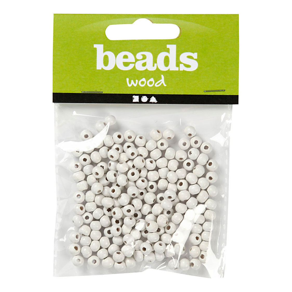 Creativ Company Wood Perles White, 150st.