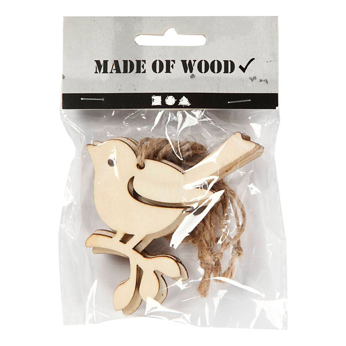 Creativ Company Wood Pendant Vogel, uppsättning av 5