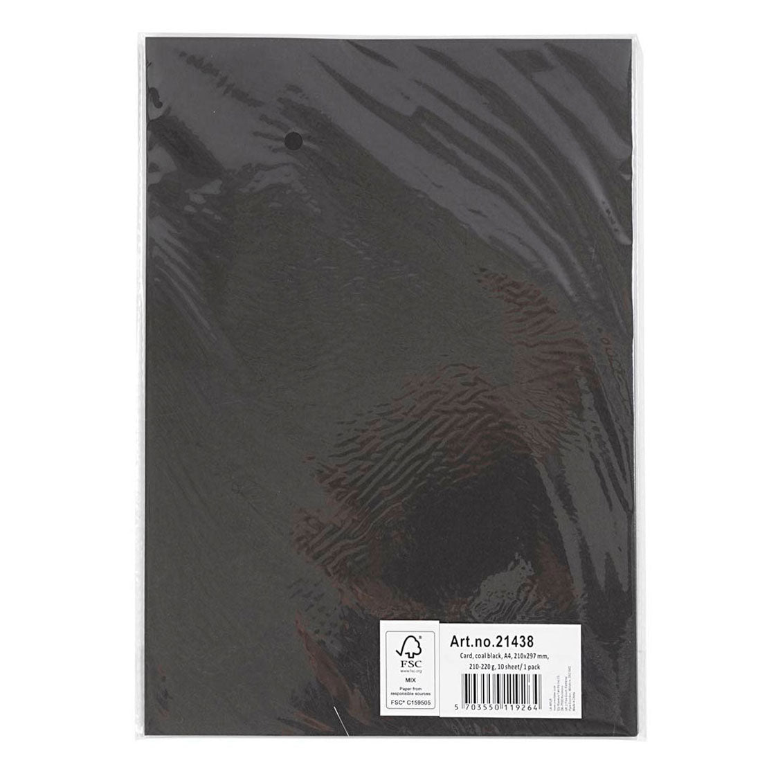 Creative Company Colored Cardboard Black A4, 210-220G, 10 fogli