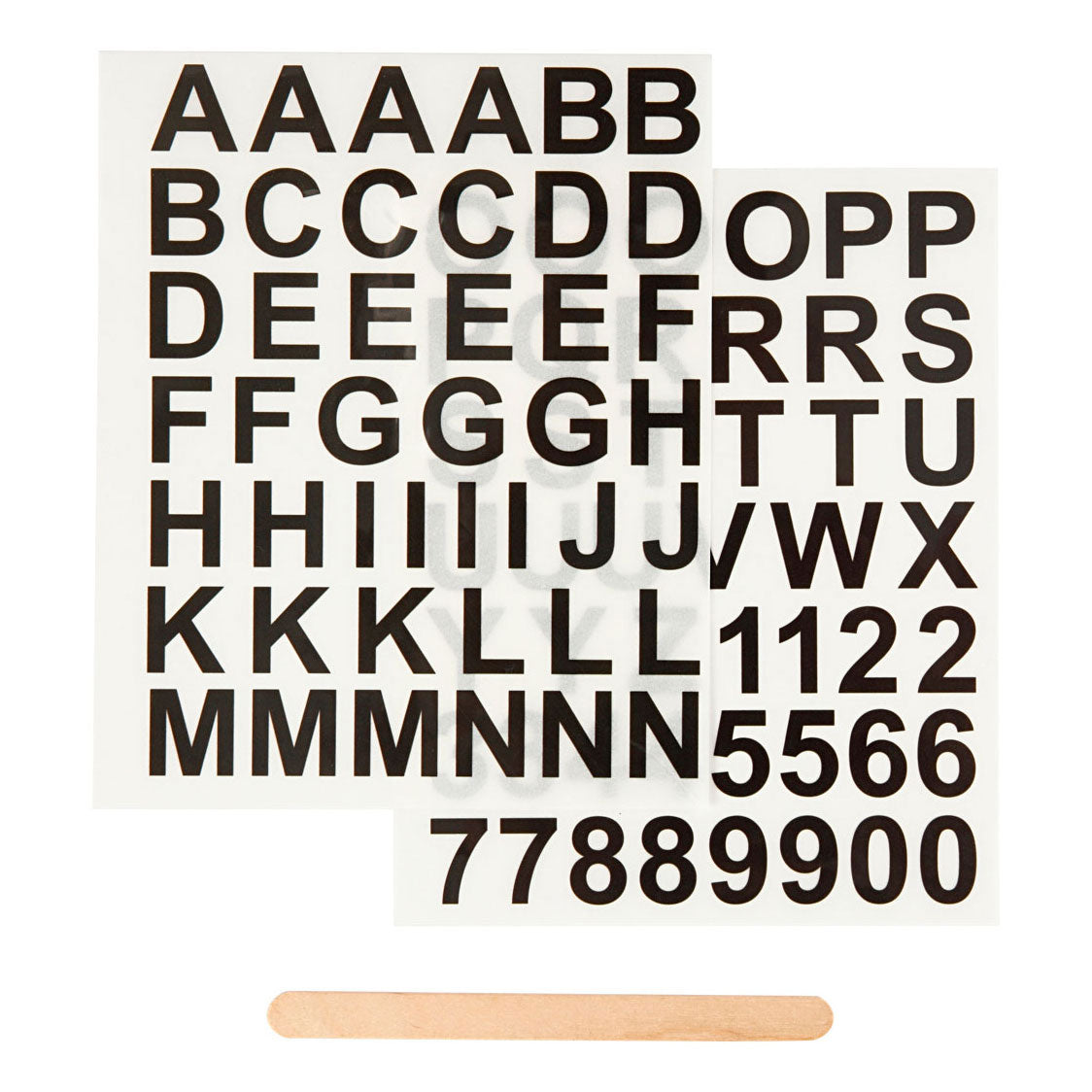 Creativ Company Rub-On Stickers Letters en Cijfers Zwart, 2 Vellen