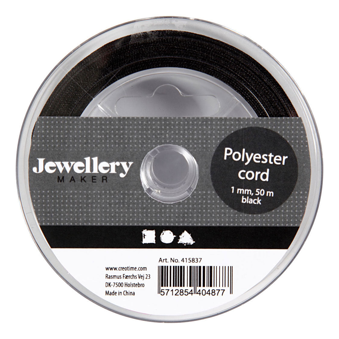 Creativ Company Polyester Cord Black, 50m