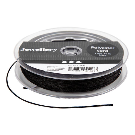 Creativ Firma https: www.cchobby.nl polyester-cord-thickness-1-mm-black-50-m-1-roll
