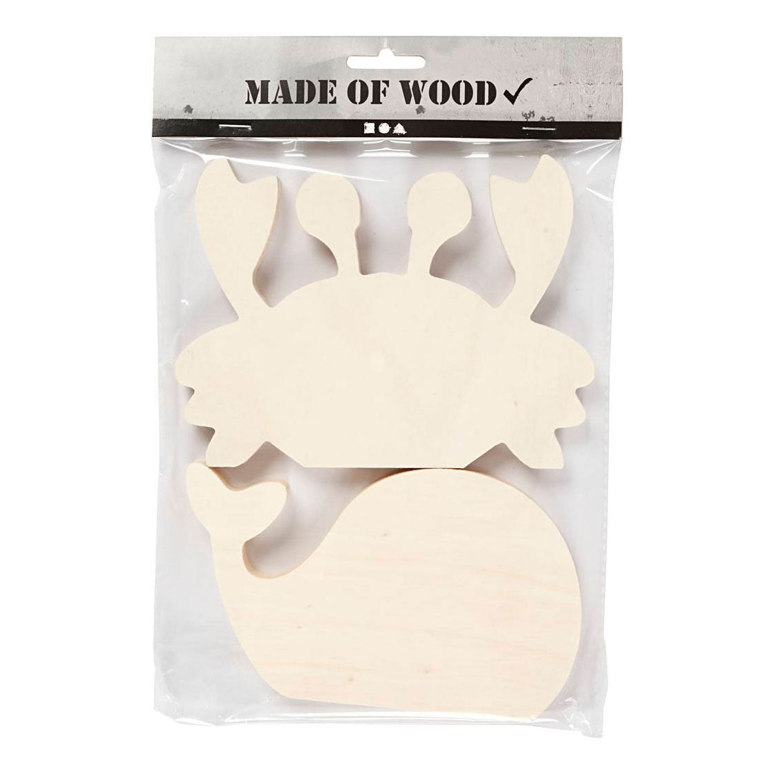 Creative Company Wooden Marine Animals Krab and Whale, 2st.