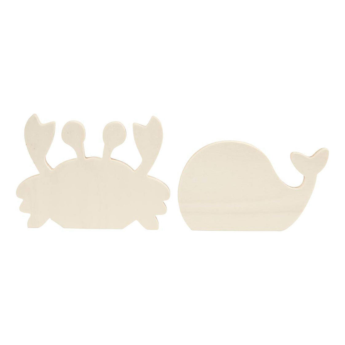 Creative Company Wooden Marine Animals Krab and Whale, 2st.