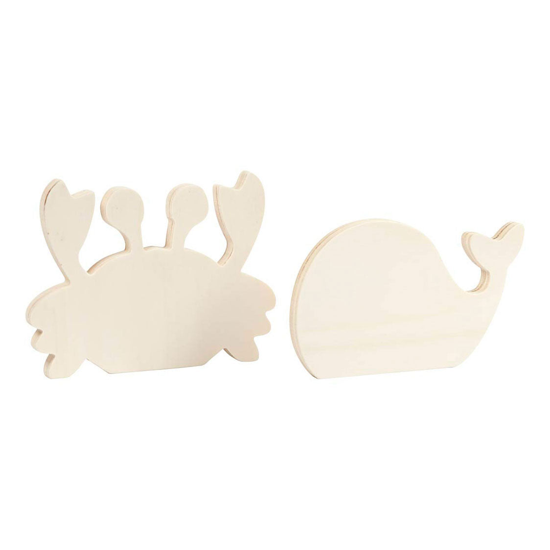 Creative Company Wooden Marine Animals Krab and Whale, 2st.