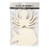 Creativ Company Wood Marine Animals Squid and Fish, 2st.