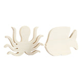 Creativ Company Wood Marine Animals Squid and Fish, 2st.