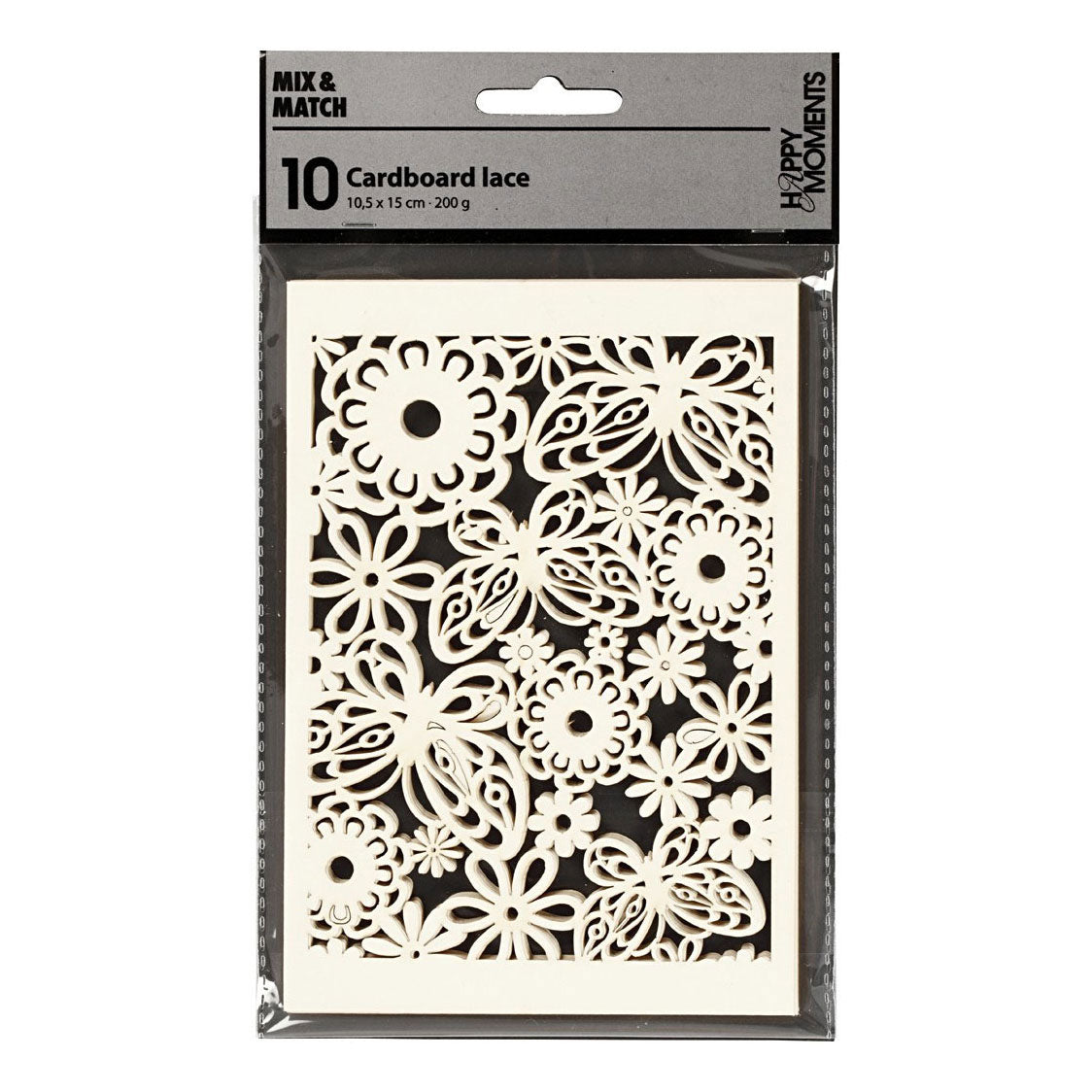 Creativ company patterned cardboard, sheet 10.5x15 cm, 200 gr, off-white, 10 pieces 1 box