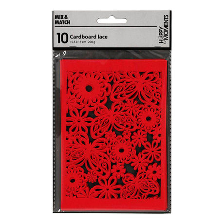 Creativ company patterned cardboard red, 10 pcs.