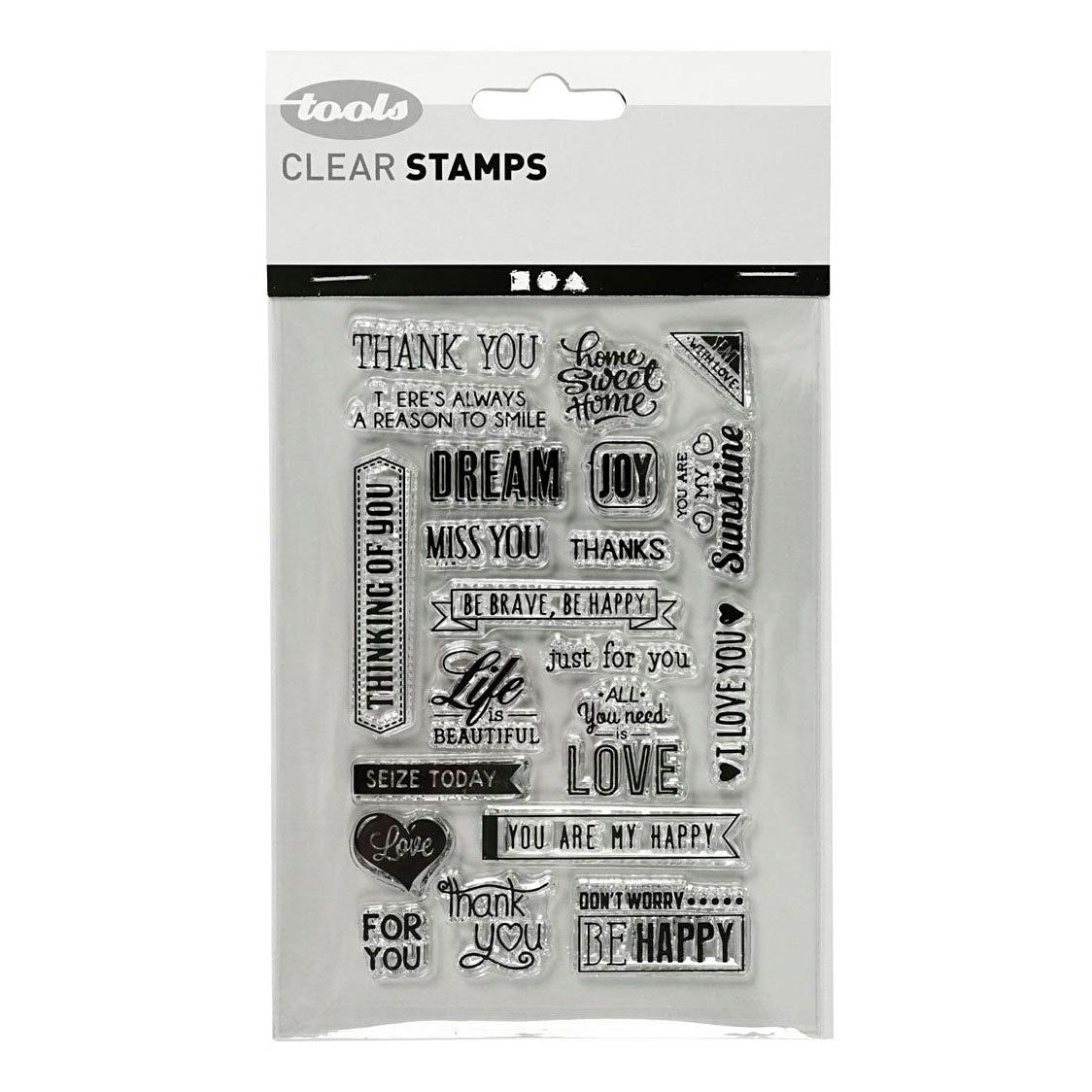 Creativ company silicone stamps English text. 1 sheet