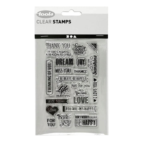 Creativ company silicone stamps English text. 1 sheet