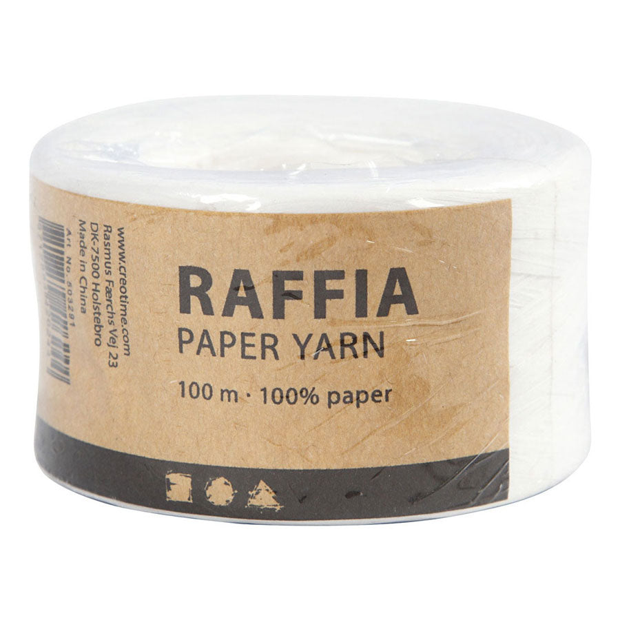 Creativ Company Paper Raffia Yarn White, 100m