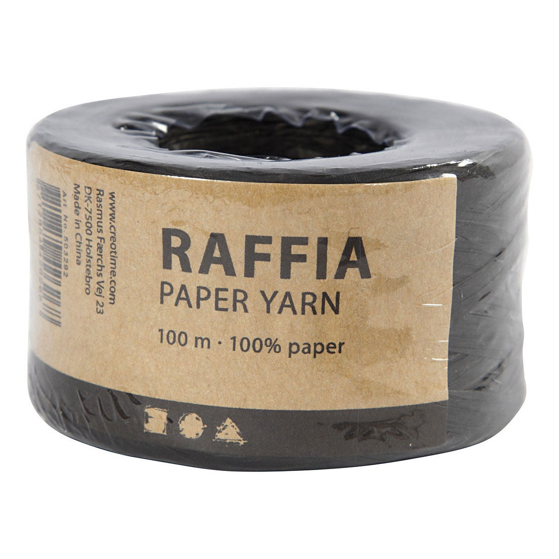 Creativ Company Pabeier Raffia Garn schwaarz, 100m