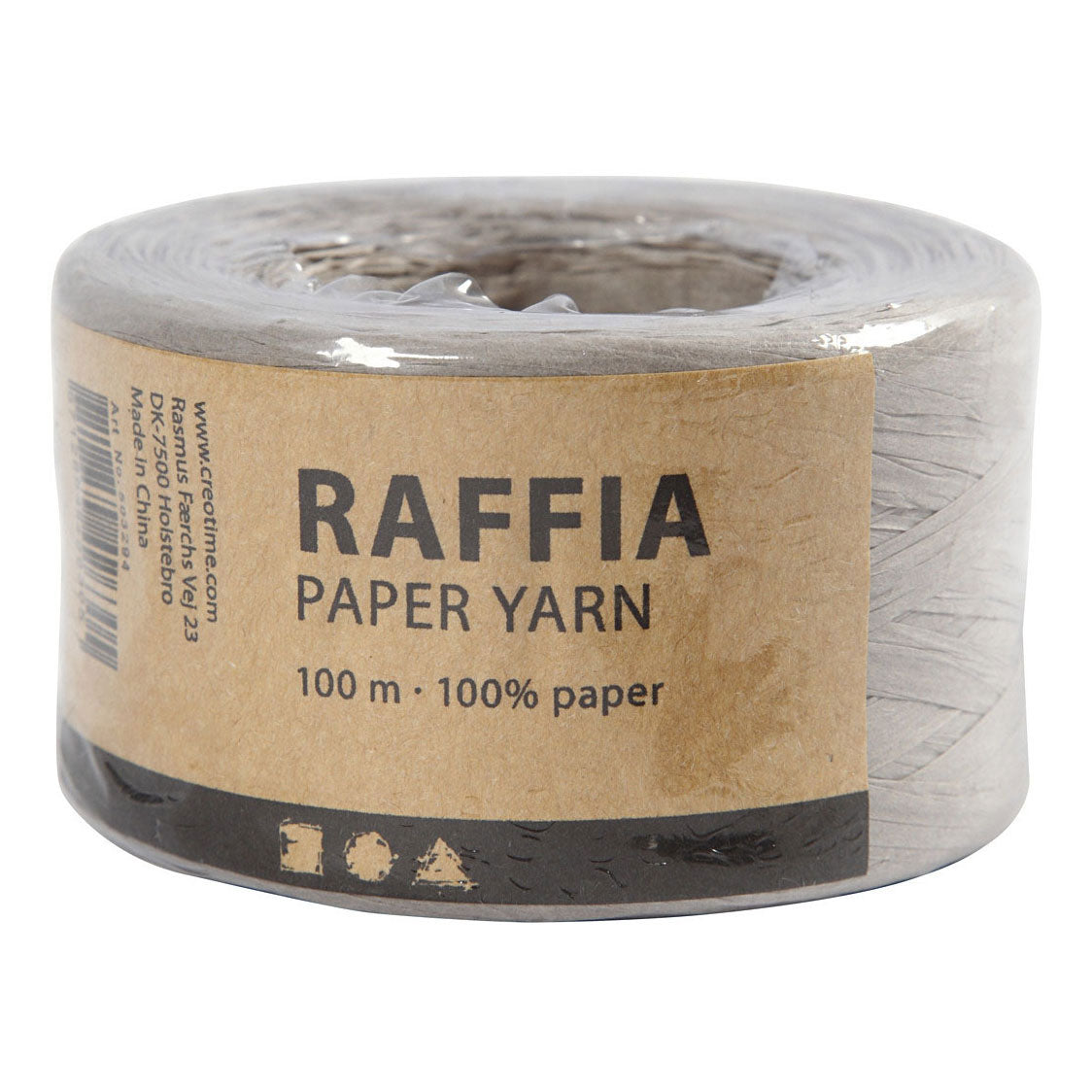 Createiv Company Paper Raffia Yarn Light Grey, 100m