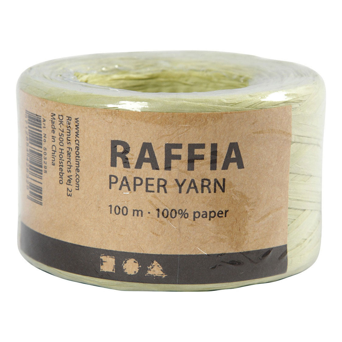 Creativ Company Paper Raffia Garn hellgrün, 100 m