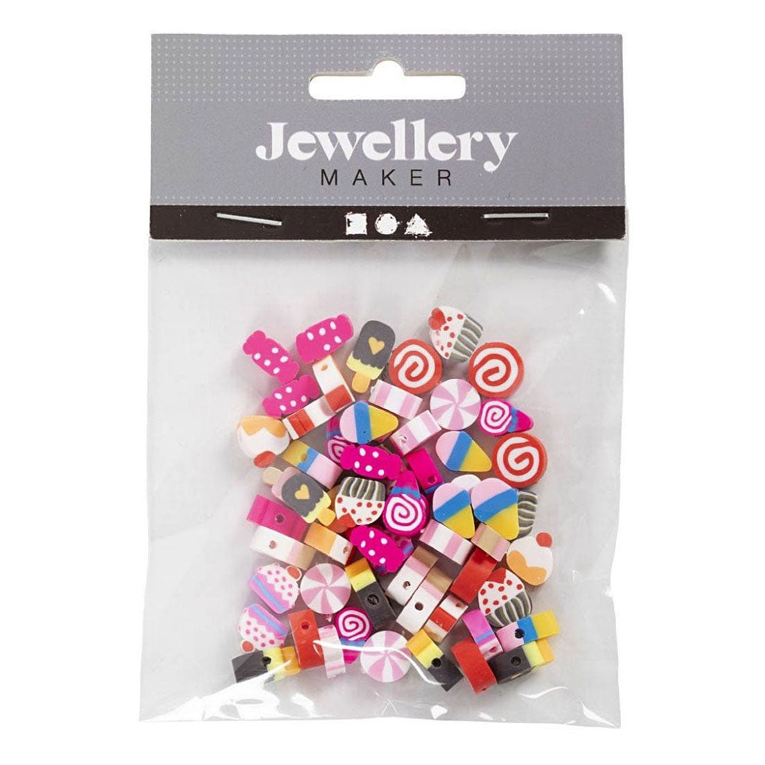Creativ company figure beads, sweets, d 10 mm, hole size 1.5 mm, approx. 60 pieces, 60 pieces 1 box
