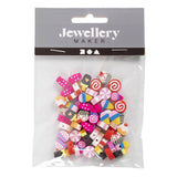 Creativ company figure beads, sweets, d 10 mm, hole size 1.5 mm, approx. 60 pieces, 60 pieces 1 box