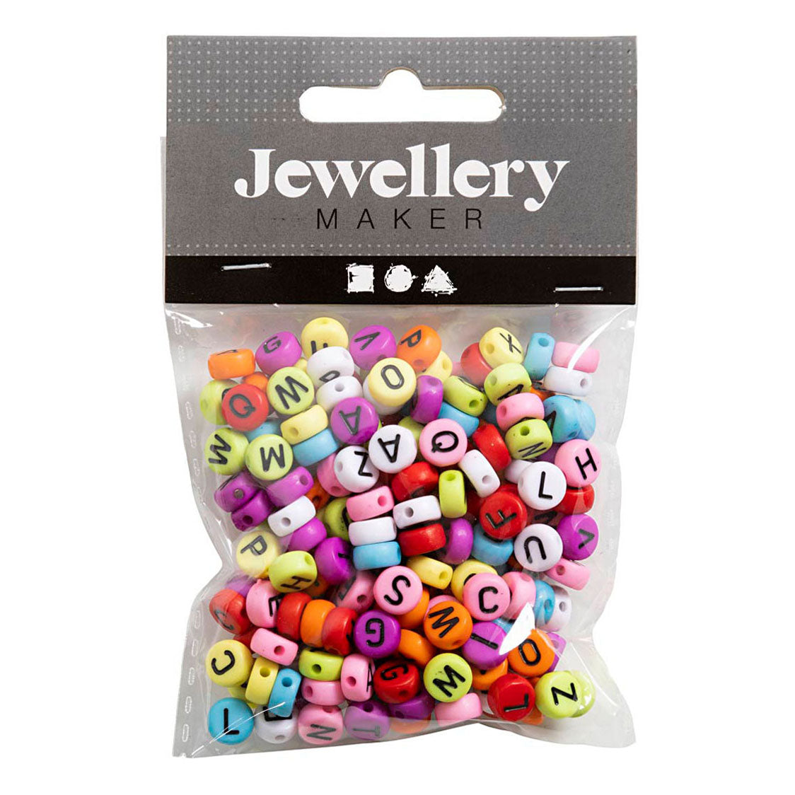 Creativ Company Round Letter Beads Couleurs, 25 grammes