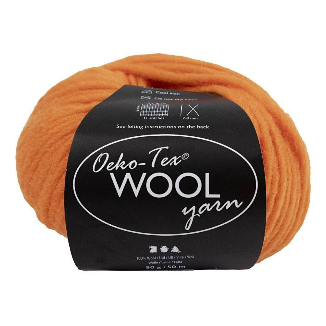 Creative company wool yarn orange, 50m