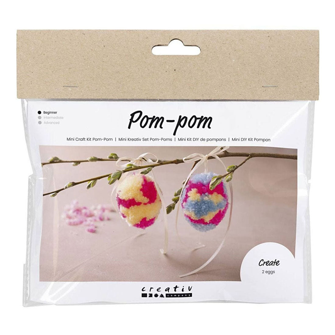 Creativ Company Mini Hobby Set Pom-pom Egg, 2pcs. Easter