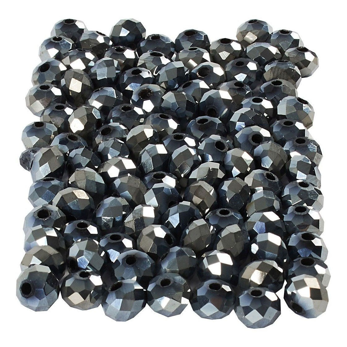 Creativ Company faceted beads metallic black, 100 pcs.