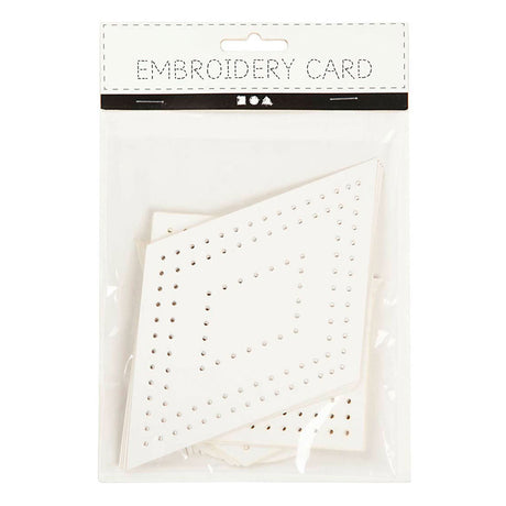 Creativ company cross-stitch cardboard, geometric, size 10-17 cm, white, 20 pieces 1 box