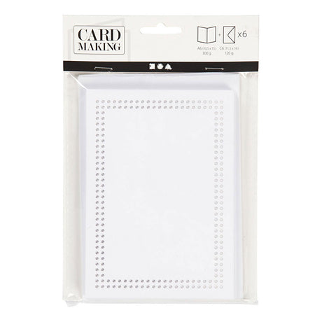 Creativ company cards to embroider white, set of 6