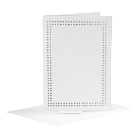 Creativ company cards to embroider white, set of 6